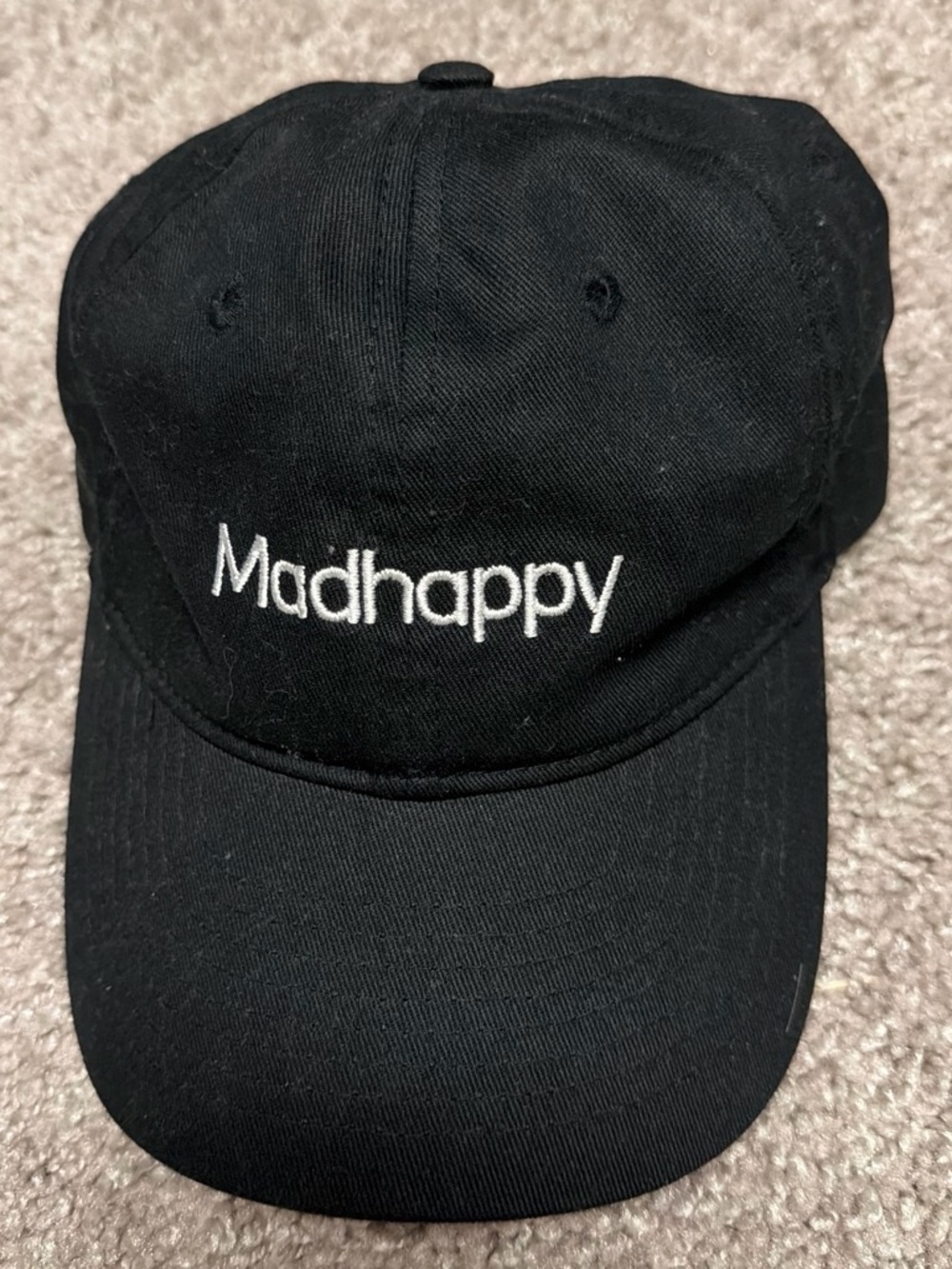 Madhappy Black Cap with White Script Logo